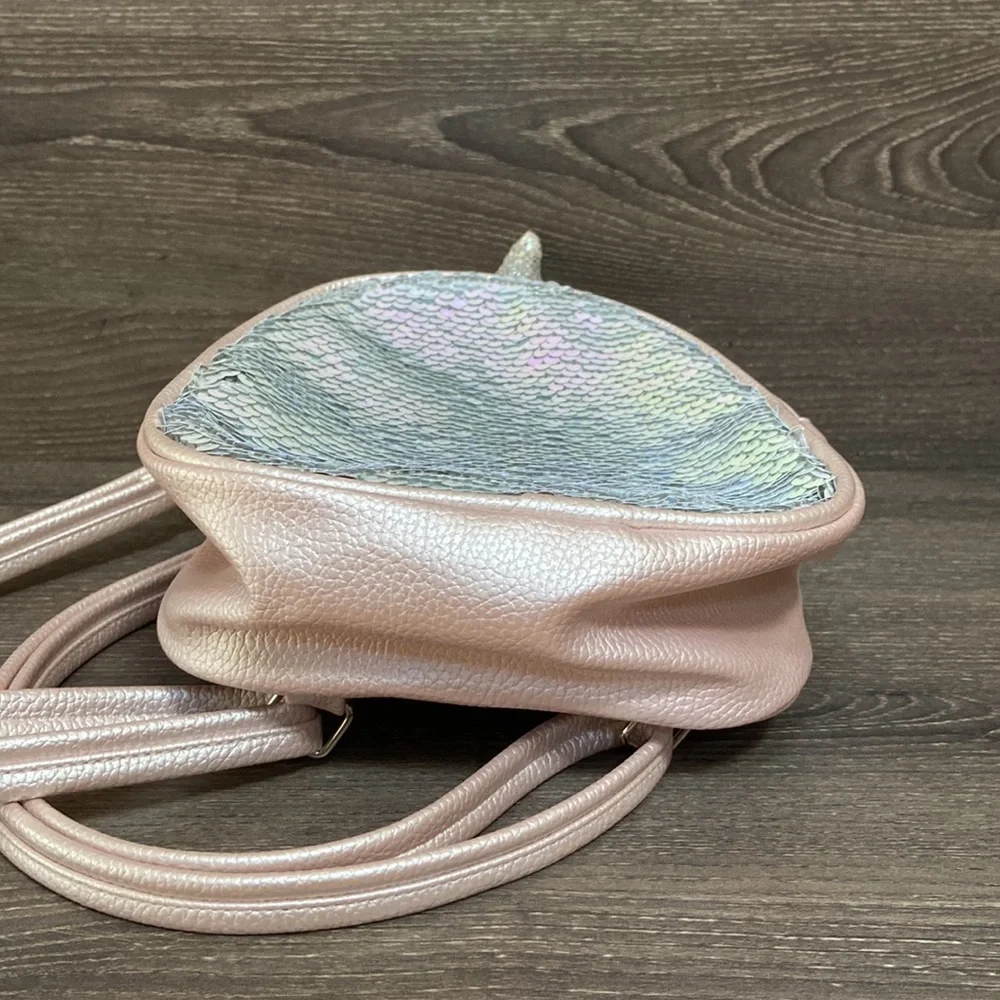 Unicorn Mini Backpack Reversible Sequin Flip Girls Purse Pink Glitter Silver Bag